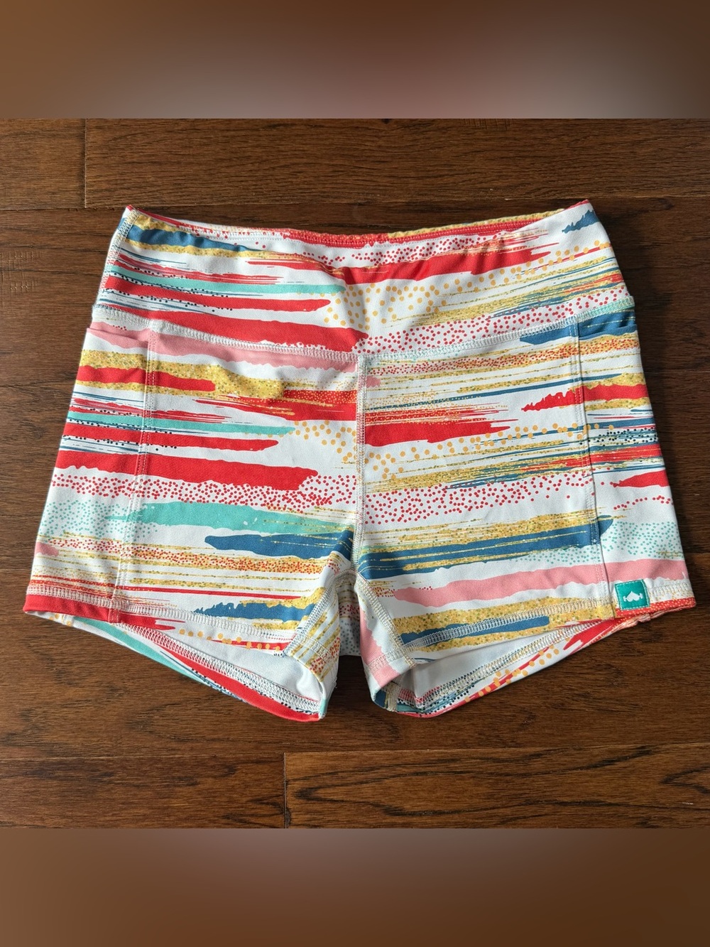 WOD Bottom Multicolored Striped Shorts Medium Activewear Workout CrossFit